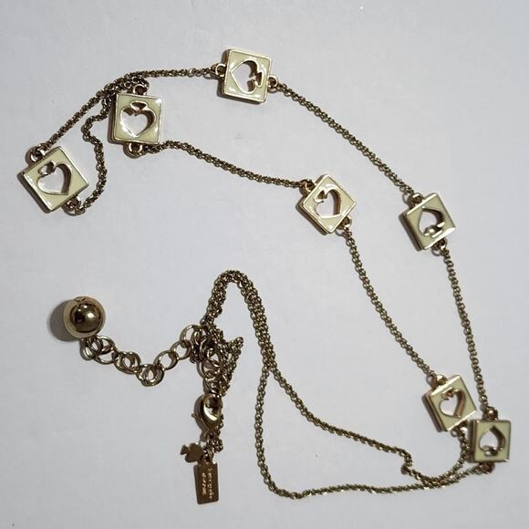 KATE SPADE hole punch Ace necklace white and gold tone‎ - Picture 1 of 5